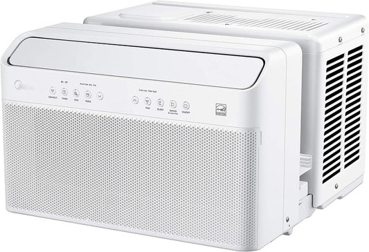 U-Shaped Inverter Window Air Conditioner 12,000BTU with Open Window Flexibility, Robust Installation,Extreme Quiet, 35% Energy Saving, Smart Control, Alexa, Remote, Bracket Included (Renewed)