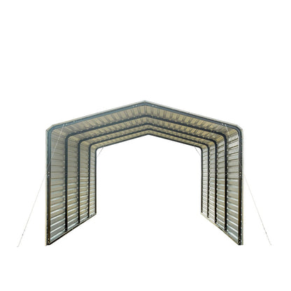 CP1220F 12' x 20' All-Steel Carport with Enclosed Sides