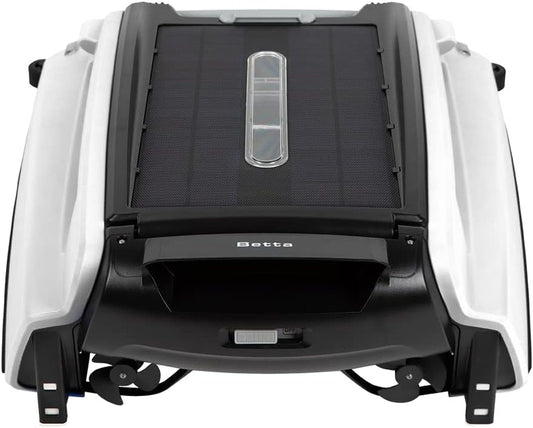 Betta SE Solar Powered Automatic Robotic Pool Surface Skimmer Cleaner with 30-Hour Continuous Cleaning Battery Power and Re-Engineered Twin Salt Chlorine Tolerant Motors (Blue)