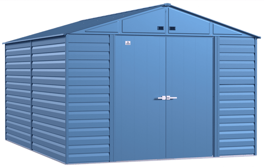 Arrow Select Steel Storage Shed, 10x14, Blue Grey