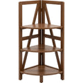 Zgkmy Corner Wooden Plant Stand Walnut 4 Tier