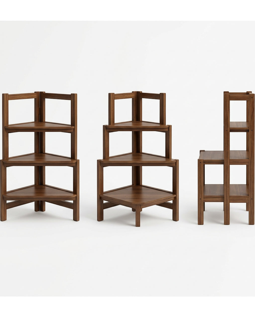 Zgkmy Corner Wooden Plant Stand Walnut 4 Tier