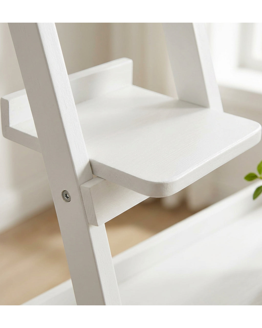 Zgkmy Ladder Wooden Plant Stand White 5 Tier