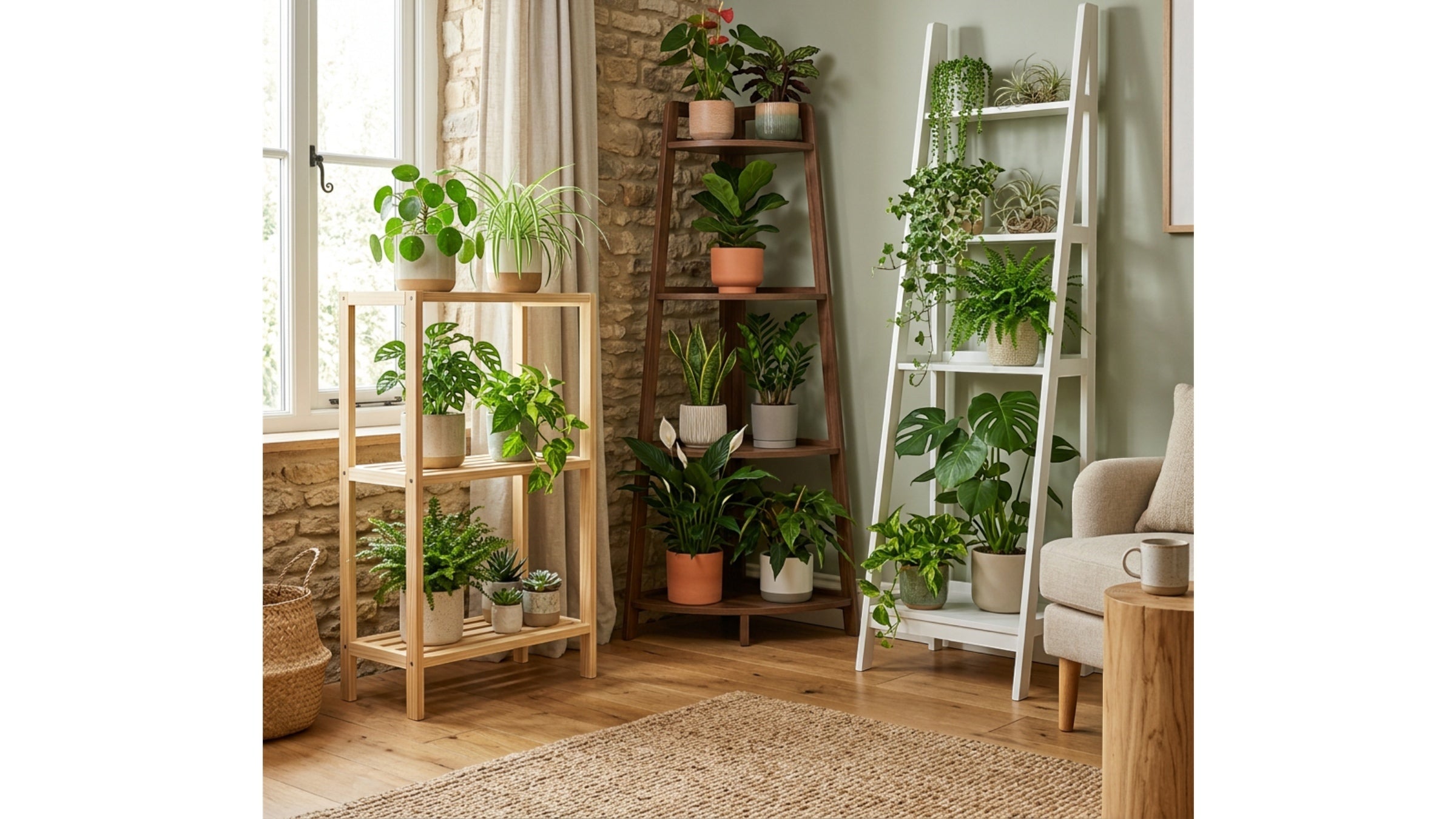 Zgkmy tiered wooden plant stands